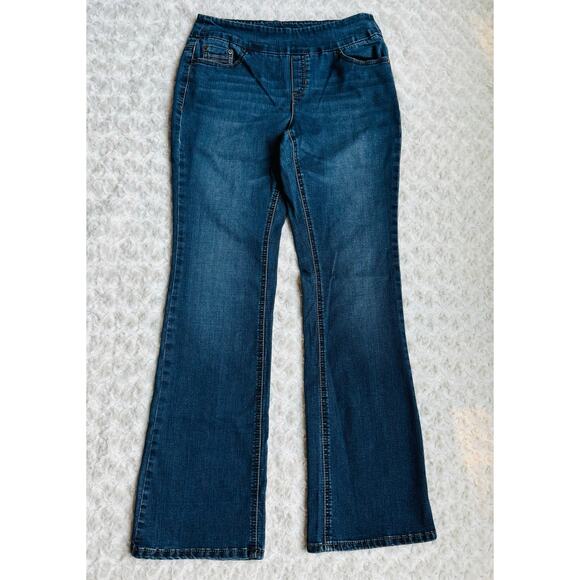 REKUCCI Womens Pull-on Bootcut Denim Cotton Jeans with real pockets Size 6 - Picture 2 of 16